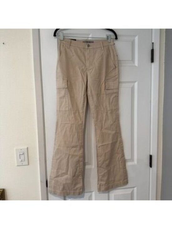 Joe's Jeans Denim - Joes Jeans Taupe Beige Cargo Pocket Wide Leg Pants Size 26 NWT